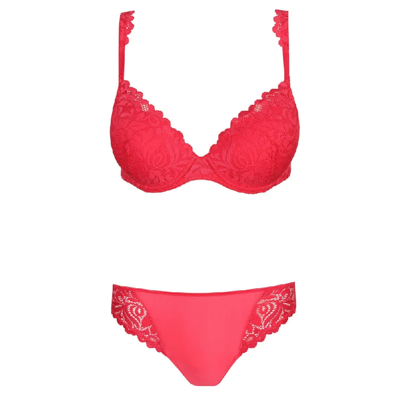 Marie Jo 'Elis' Heart Shaped Padded Bra & Rio Brief Set in Spicy Berry