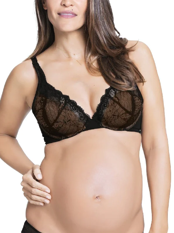 Cake Maternity Truffles Plunge Lace Nursing Bra - Black