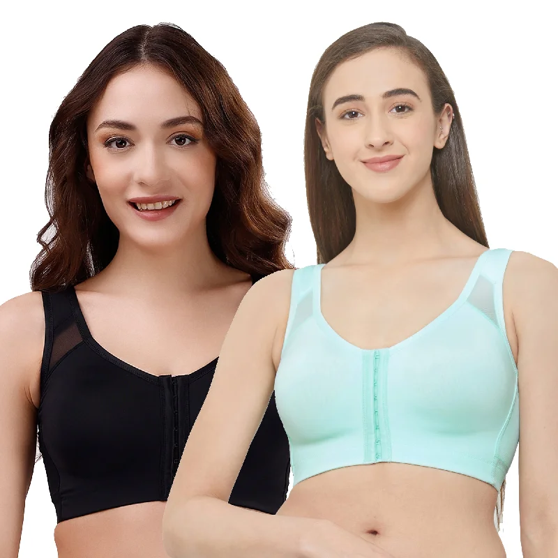 Front Closure Full Coverage Non Padded Non Wired Bra-Combo CB-334