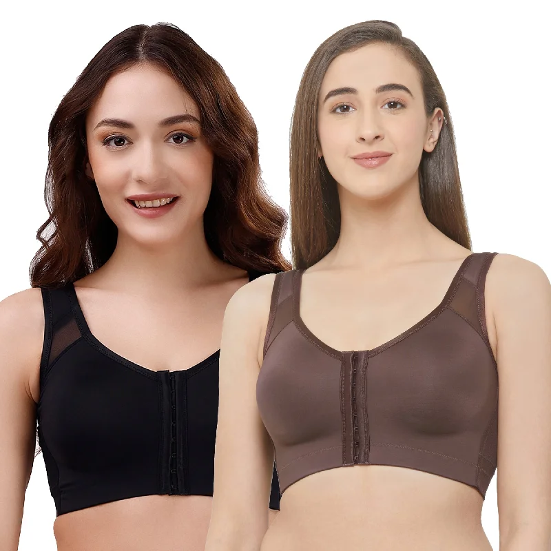 Front Closure Full Coverage Non Padded Non Wired Bra-Combo CB-334