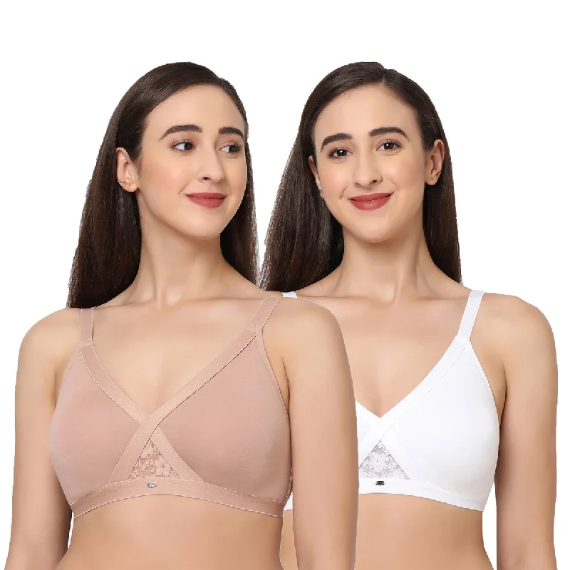 Full coverage cross over non padded non wired bra (Pack of 2) CB-405