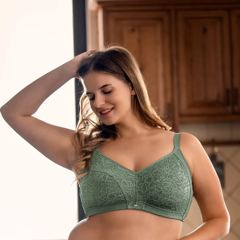 Full Coverage Non Padded Non Wired Lacy Bra-FB-709