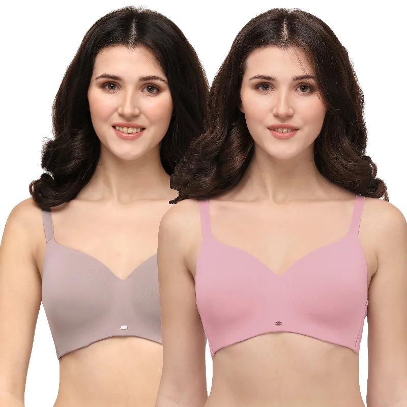 Full Coverage Padded Non Wired Ultra Soft Seamless Bra Combo CB-129