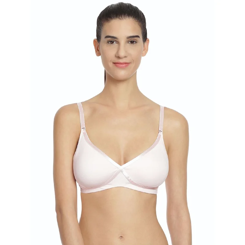 Medium Coverage Non Padded Non wired Cross Over Seamless Organic Cotton Bra-CB-402