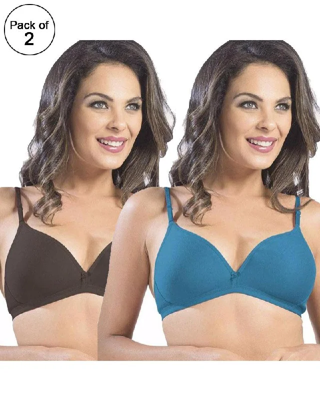 Pack of 2 - Sonari Omania Bra - Non Padded Non Wired - Imported Bra - Random Colors