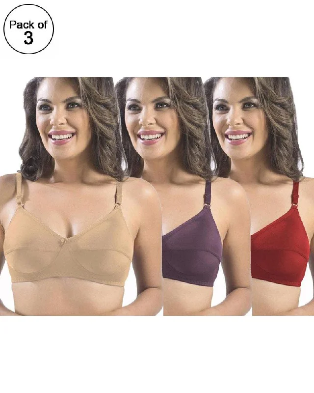 Pack of 3 -  Sonari Loreal Bra - Non Padded Non Wired - Imported Bra - Random Colors