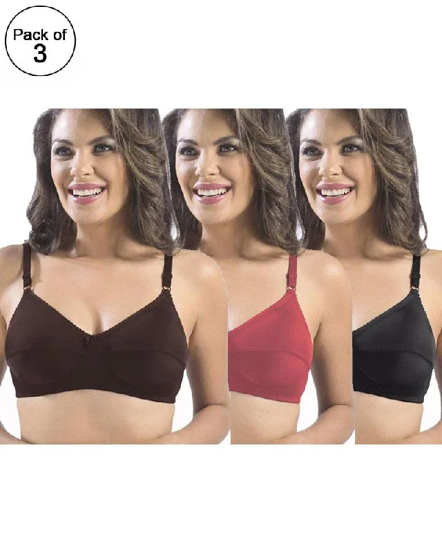 Pack of 3 -  Sonari Loreal Bra - Non Padded Non Wired - Imported Bra - Random Colors