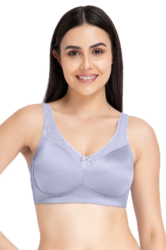 Elegant Support Non-padded & Non-wired Bra - Soft Gray