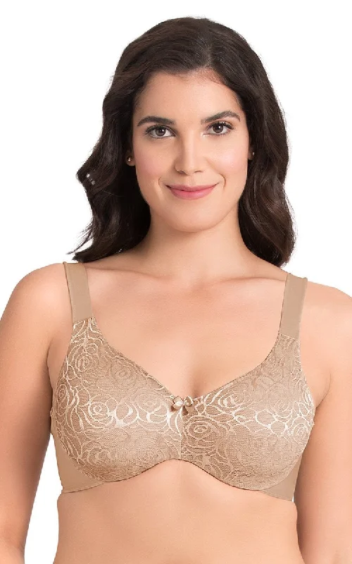 Ultimo Perfect Profile Non-Padded Wired Minimizer Bra - Lace Sandalwood