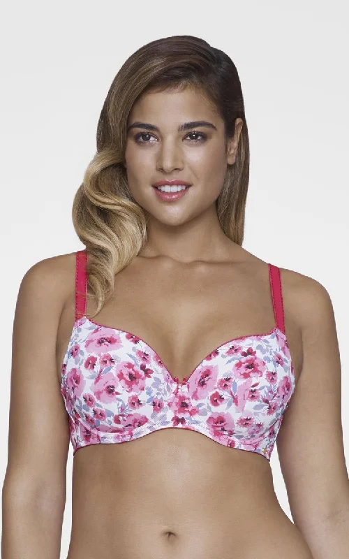 Ultimo Summer Bloom Printed Padded Wired T-Shirt Bra - Cranberry Print