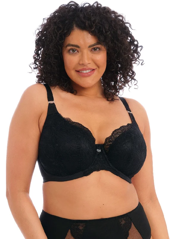 Brianna Underwired Padded Half Cup Bra In Black - Elomi