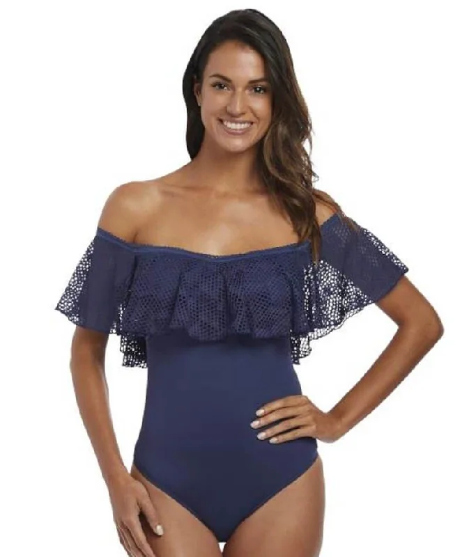 Fantasie Swim Marseille Underwire Bardot Full Piece Suit - Twilight