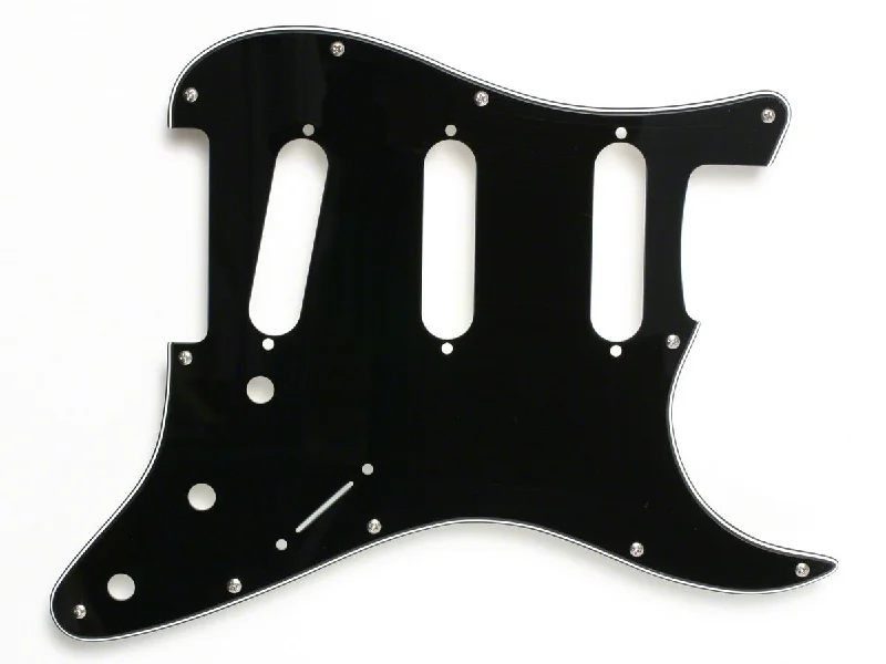 Kit, Fender Pickguard, 3-Ply Black, Black Accessory Kit, Stainless Hardware