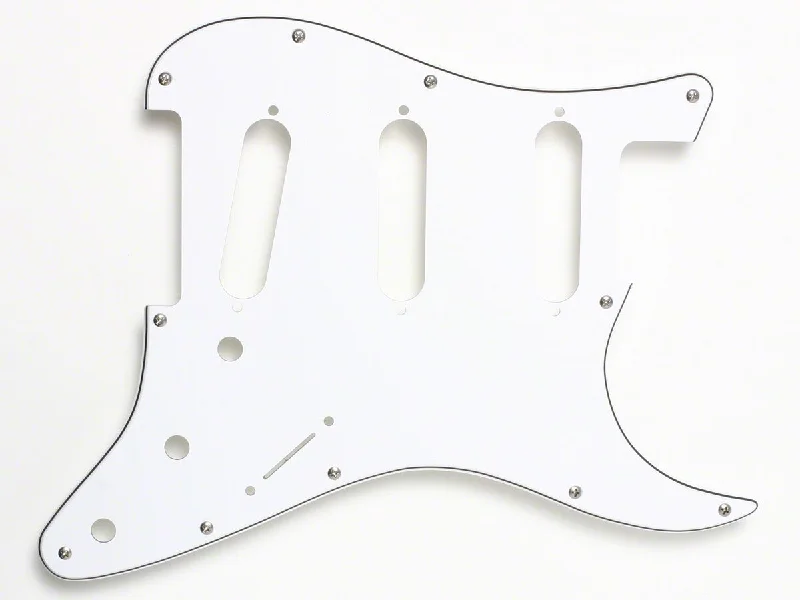 Kit, Fender Pickguard, 3-Ply White, White Accessory Kit, Stainless Hardware