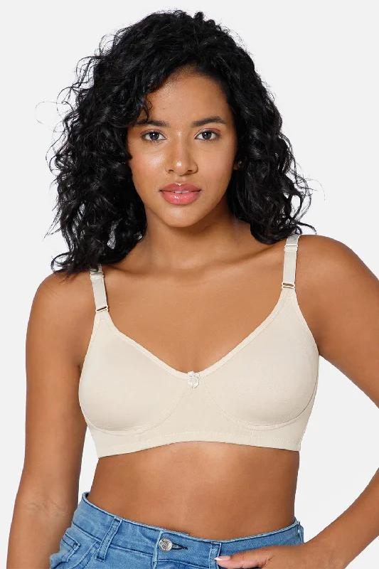 Full Coverage Non-Padded Non-Wired Intimacy T-Shirt Saree Bra - ES02 - Beige