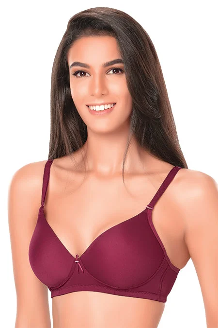 1242  Non Padded T-Shirt  Bra Maroon