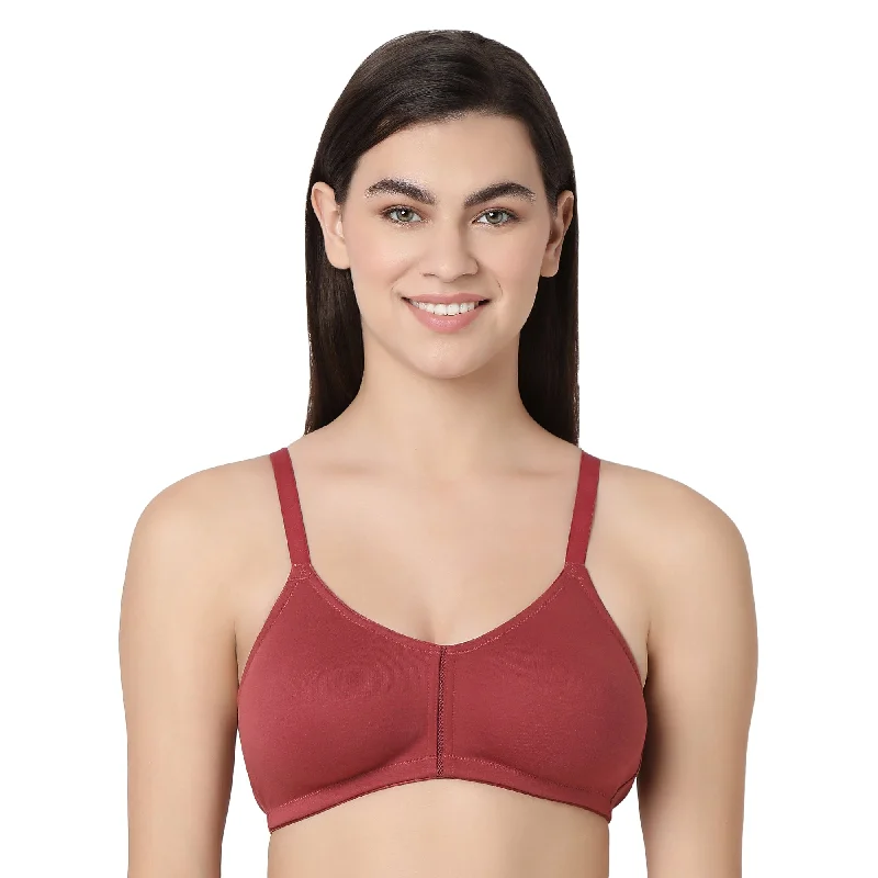 1258  Non Padded T-Shirt  Bra Maroon