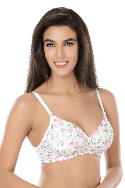 1240-Cotton Basics Plain Padded  Bra Off White