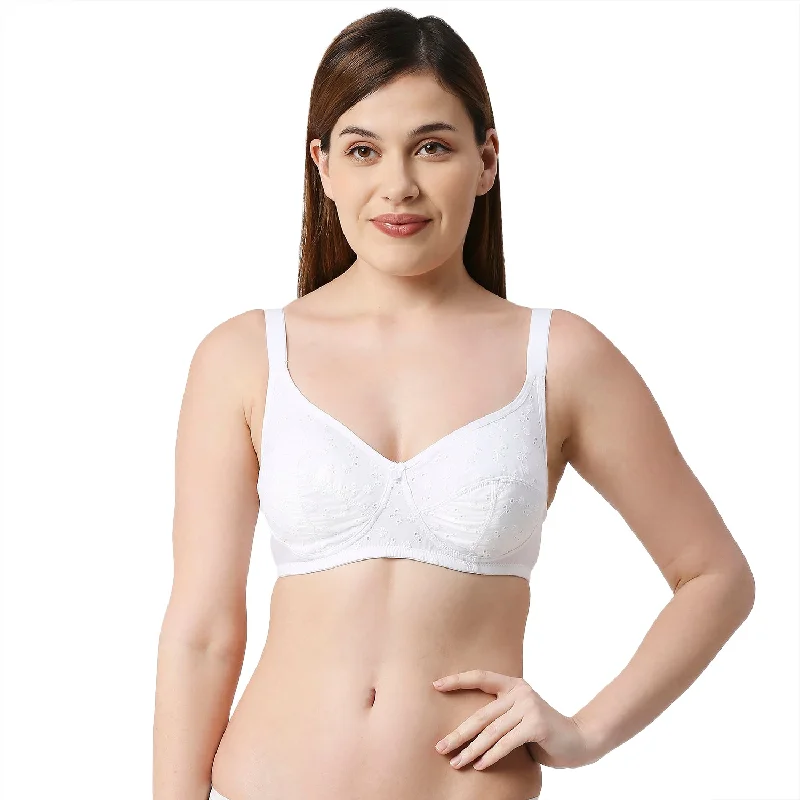 Lovely-Cotton Plain Bra White