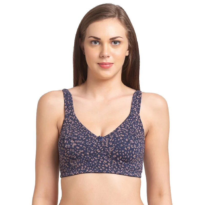 305 3 - Minimizer Printed Bra Navy Blue