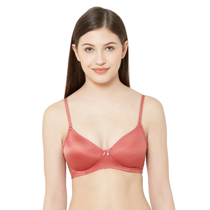 6402-Plain Padded T-shirt Bra Rust