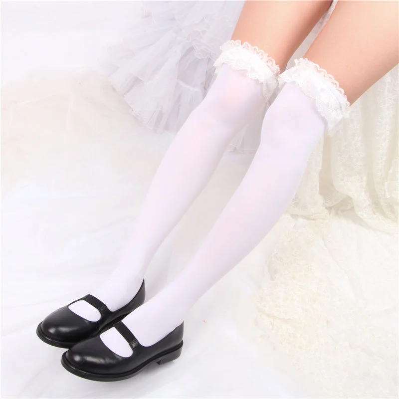 Lace over the knee socks PL20569