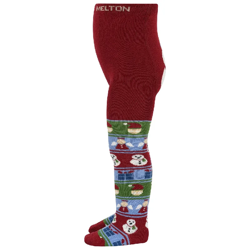 MELTON Sundried Tomato Snowman tights