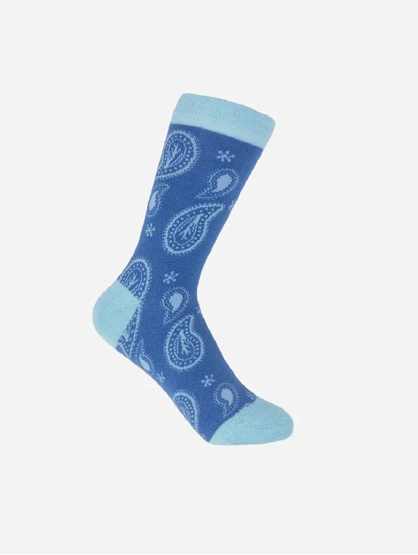 Paisley Women's Organic Cotton Socks | Blue