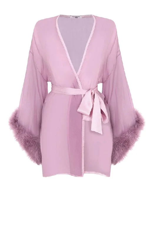 Diana Silk and Marabou Feather Robe